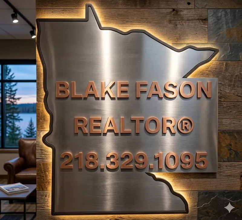 Blake Fason REALTOR sign in the shape of Minnesota